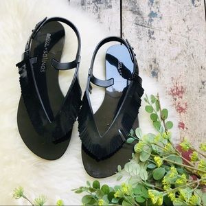 MINI MELISSA WOMENS BLACK SANDALS SZ 5 NEW
